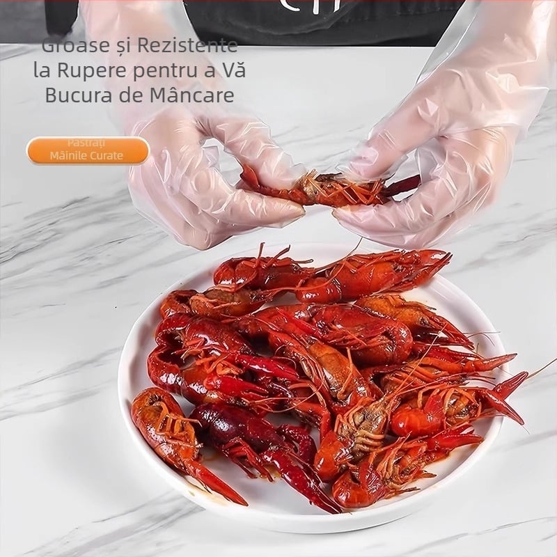 Mănuși de unică folosință din TPE, de calitate alimentară, pentru bucătărie, utilizare casnică, curățare, gătit și coacere