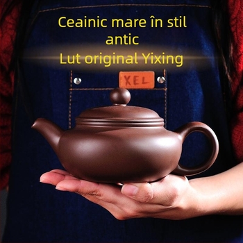 Ceainic din lut purpuriu, cu capacitate mare, pentru prepararea ceaiului, set Gongfu de ceai cu cești pentru uz casnic, poate fi inversat.