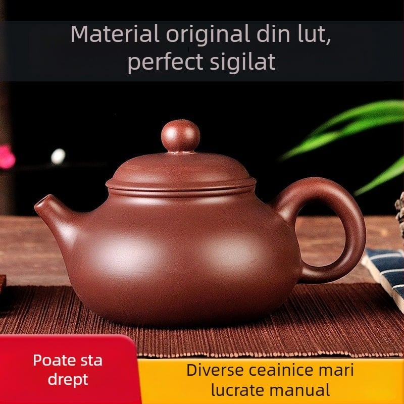 Ceainic din lut purpuriu, cu capacitate mare, pentru prepararea ceaiului, set Gongfu de ceai cu cești pentru uz casnic, poate fi inversat.