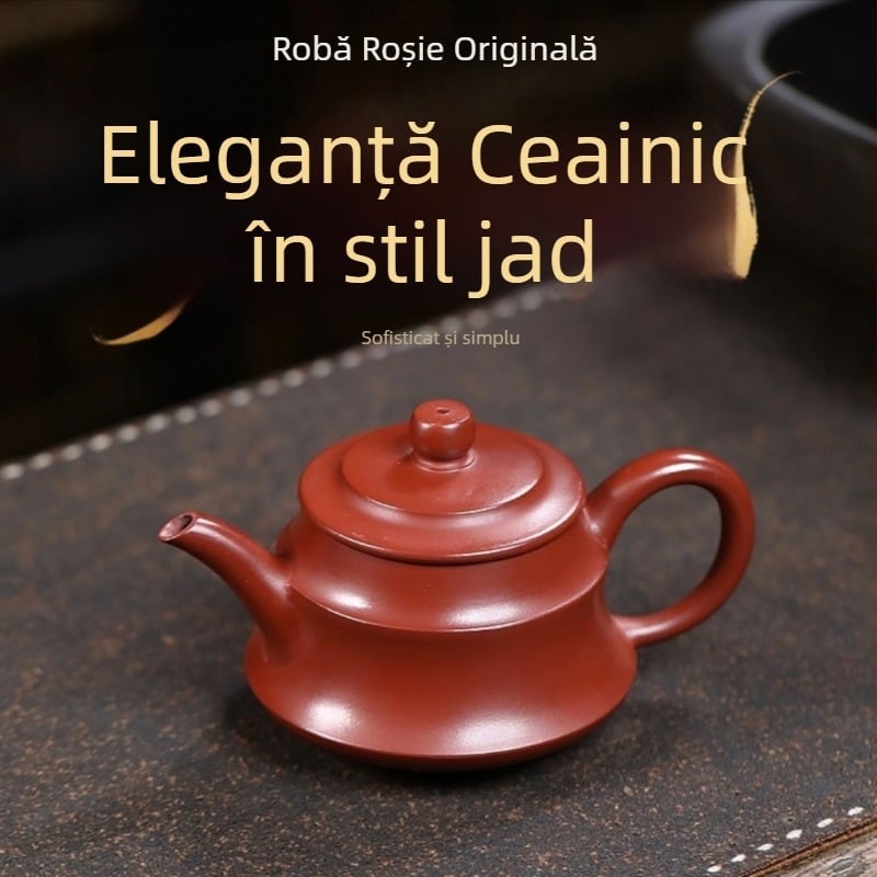 Set ceainic Yixing din lut purpuriu — design inspirat de mineral original, stil jad, pentru uz casnic, cutie cadou ceai