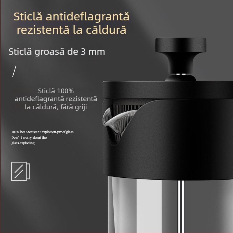 Vas de cafea pentru turnare manuală cu filtre pentru uz casnic, aparat de ceai, ceașcă de ceai, filtru pentru cold brew, presă franțuză