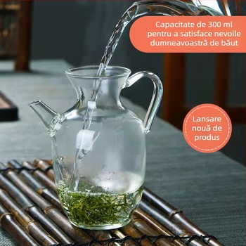 Set de ceai din sticlă borosilicată cu filtru, ceainic mic în stil Song, potrivit pentru plita ceramică electrică, stil nou chinezesc