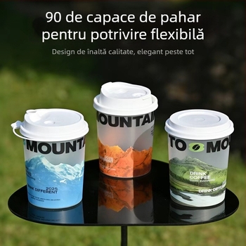 Cupă de unică folosință din PP cu capac, diametru 90 mm, 500 ml, pentru ceai cu lapte și cafea