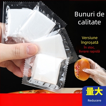 Mănuși de unică folosință, pachet mic, pentru catering, de calitate alimentară, cu grosime obișnuită, transparente, ambalate individual