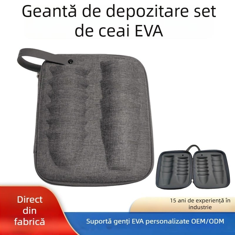 Pahar din sticlă cu carcasă dură pentru călătorii în aer liber, cu ceașcă din porțelan arab și husă EVA pentru depozitare set ceai