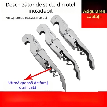 Cuțit de vin multifuncțional din oțel inoxidabil cu deschizător de sticle, dimensiuni 12×2×1.3 cm