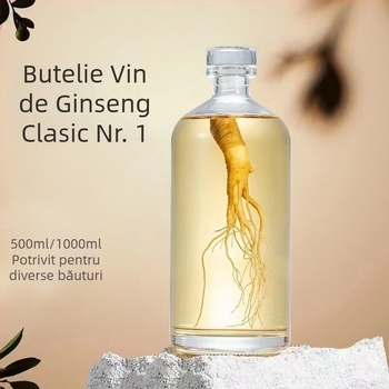 Sticlă din sticlă pentru vin de fructe, cu închidere etanșă, 500 ml, design minimalist luxos