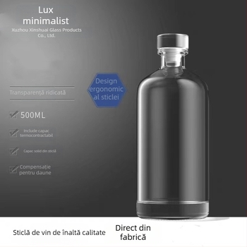Sticlă din sticlă pentru vin de fructe, cu închidere etanșă, 500 ml, design minimalist luxos