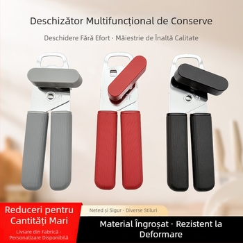 Deschizător portabil de conserve multifuncțional din oțel inoxidabil – unelte de bucătărie manuale
