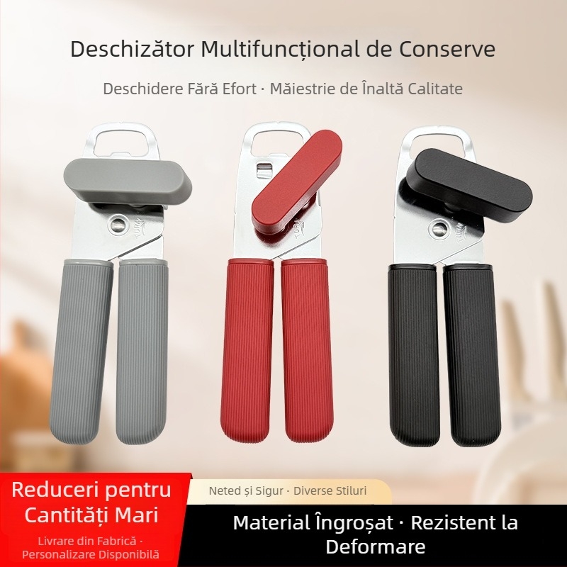 Deschizător portabil de conserve multifuncțional din oțel inoxidabil – unelte de bucătărie manuale