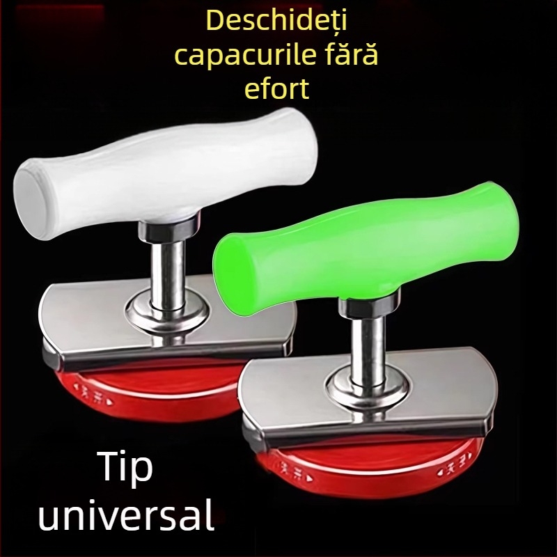 Deschizător universal din oțel inoxidabil pentru conserve, sticle și borcane din sticlă, capace filetate