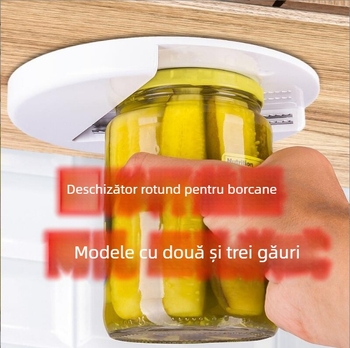 Deschizător rotund pentru borcane și conserve, pentru dulap de bucătărie, deschizător multifuncțional din plastic