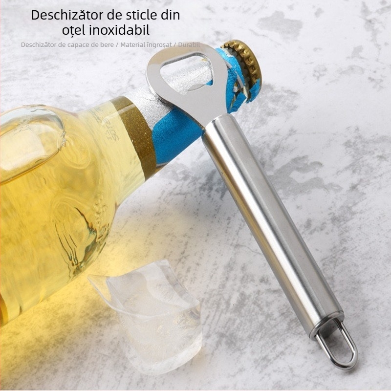 Deschizător de sticle din oțel inoxidabil, multifuncțional, pentru bere și vin
