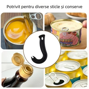 Deschizător de conserve în formă de cârlig, deschizător manual, unealtă de bucătărie multifuncțională