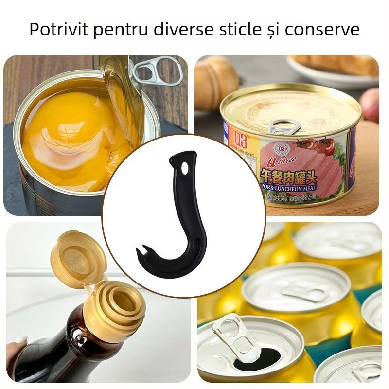 Deschizător de conserve în formă de cârlig, deschizător manual, unealtă de bucătărie multifuncțională