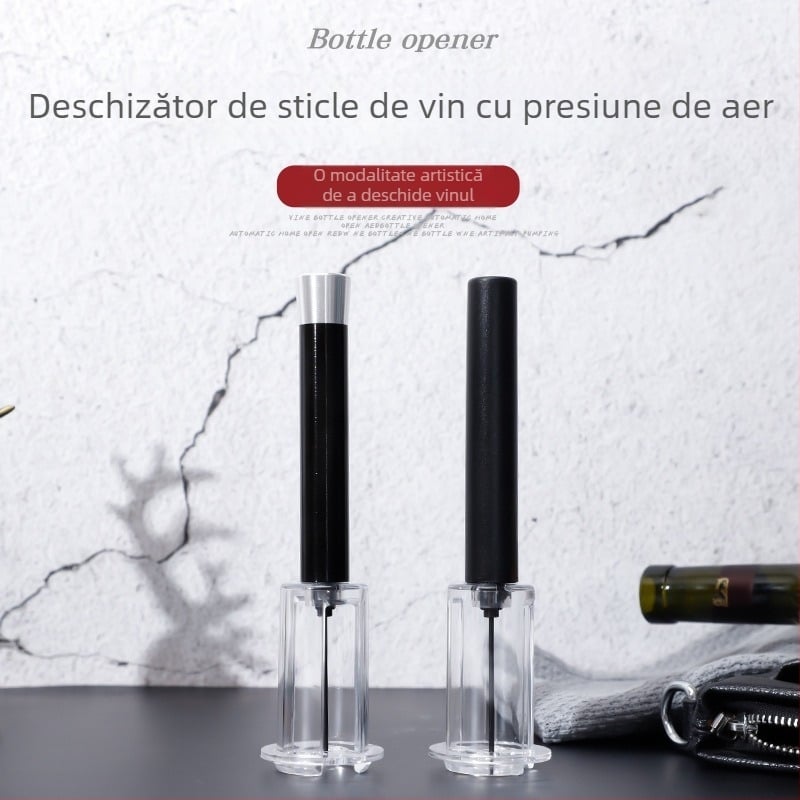 Qi Rui Accesorii de bucătărie Deschizător de sticle cu aer pentru vin roșu, set de patru piese în cutie cilindrică