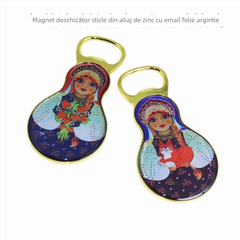 Matrioshka rusească turistică cultural creativ – deschizător de sticle și magnet pentru frigider