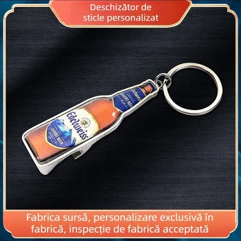 Deschizător de sticle din aliaj de zinc, personalizabil, cu breloc