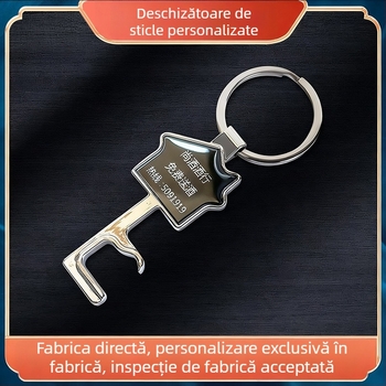 Deschizător de sticle din aliaj de zinc, personalizabil, cu breloc
