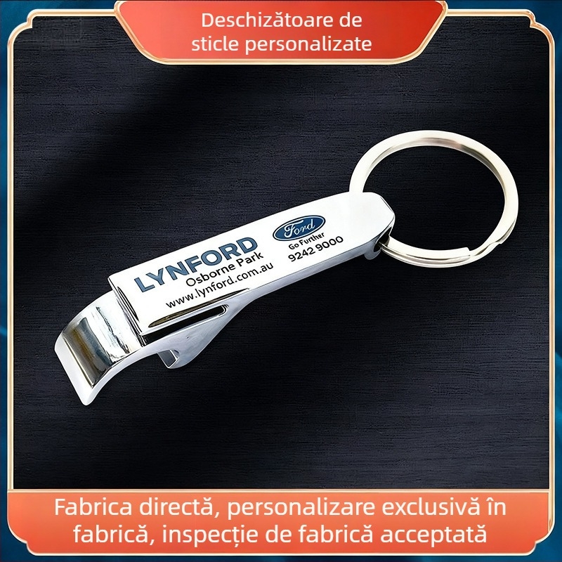 Deschizător de sticle din aliaj de zinc, personalizabil, cu breloc