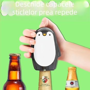 Deschizător de sticle cu pinguin – deschizător portabil pentru bere, design desen animat, gadget creativ pentru casă cu capac magnetic