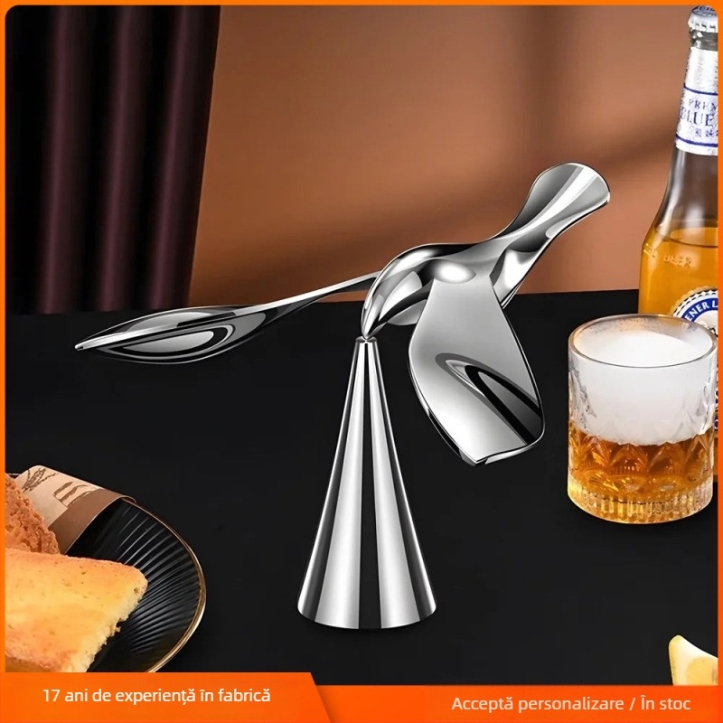 Deschizător de sticle în formă de pasăre, design creativ cu mecanism de revenire automată, accesoriu din aliaj de zinc de înaltă calitate, decor pentru bar, logo personalizat