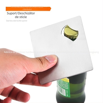 Deschizător mare de sticle de bere din oțel inoxidabil, cu suport pentru pahar – design creativ