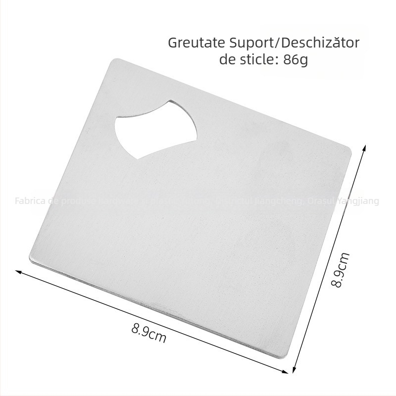 Deschizător mare de sticle de bere din oțel inoxidabil, cu suport pentru pahar – design creativ