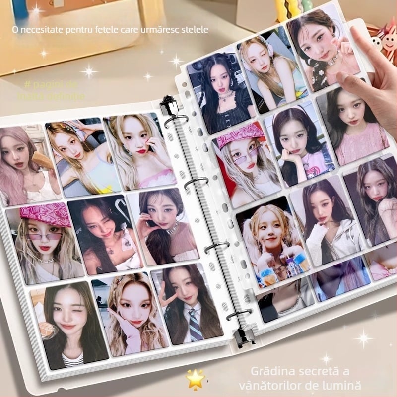 Album de cărți star pentru Polaroid și carduri poștale, album foto cu pagini detașabile și grilă 1-4-9 (A4/A5)