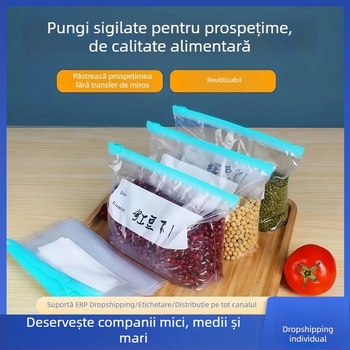 Pungi sigilate alimentare, cu fermoar, pentru frigider acasă și congelator
