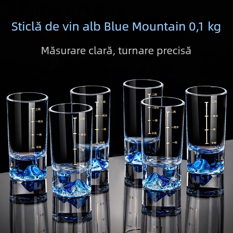 Lan Liya pahar din cristal pentru băuturi spirtoase cu dozator, design Blue Mountain, capacitate peste 1 L