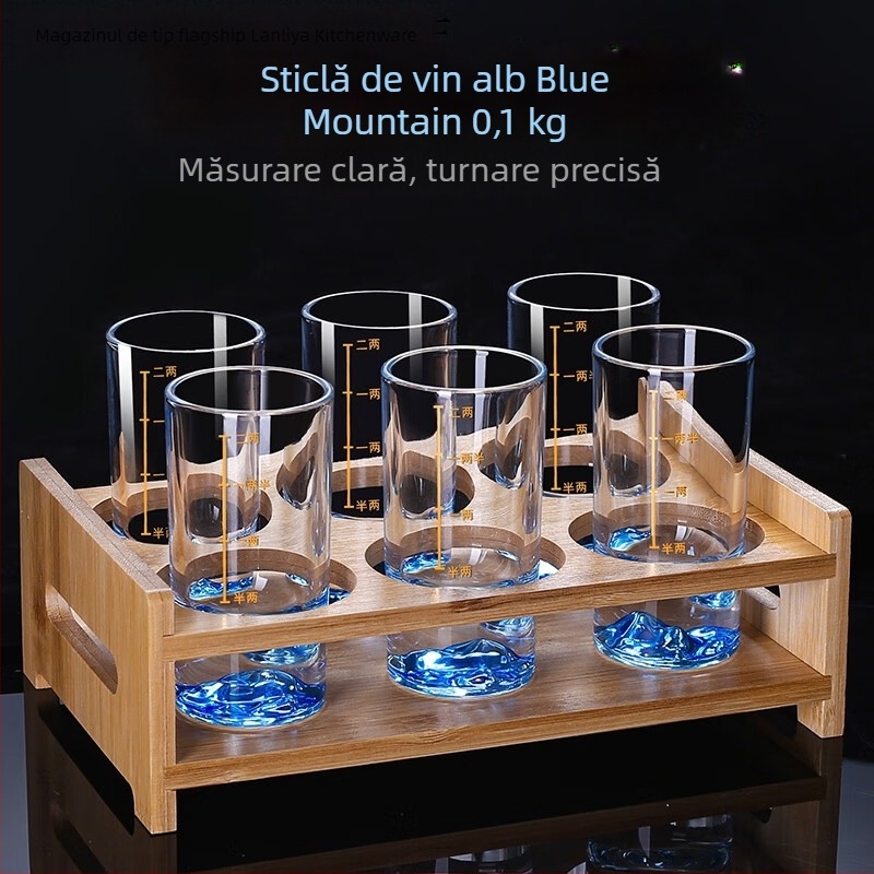 Lan Liya pahar din cristal pentru băuturi spirtoase cu dozator, design Blue Mountain, capacitate peste 1 L