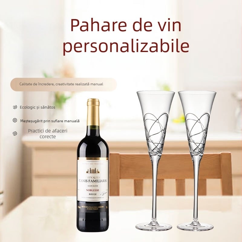 Pahar de șampanie transparent, design elegant de înaltă calitate pentru cocktailuri