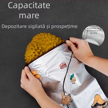 Pungi de conservare din folie de aluminiu cu ioni de argint pentru refrigerare și congelare a fructelor de mare, a cărnii, a puiului și a raței, sigilate antibacterian