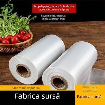 Pungi groase pentru depozitare a alimentelor, gură plată, în roluri, PE plastic, utilizare casnică