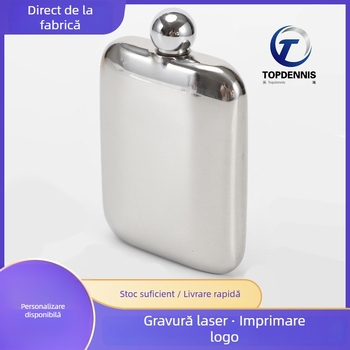 Flacon din oțel inoxidabil, 6 oz, portabil pentru camping