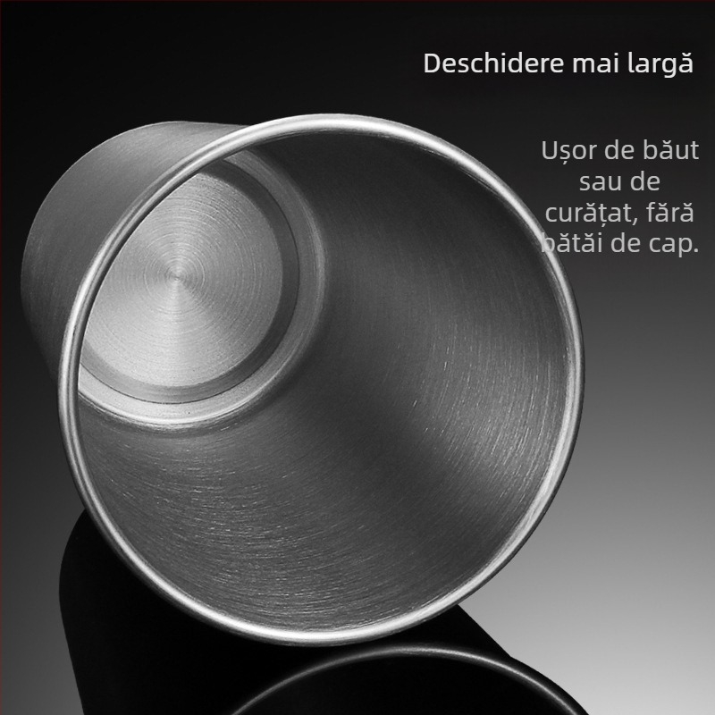 Houyang cană de bere din oțel inoxidabil 304, pentru exterior, portabilă, capacitate 401-500 ml, perete simplu, cu logo imprimat