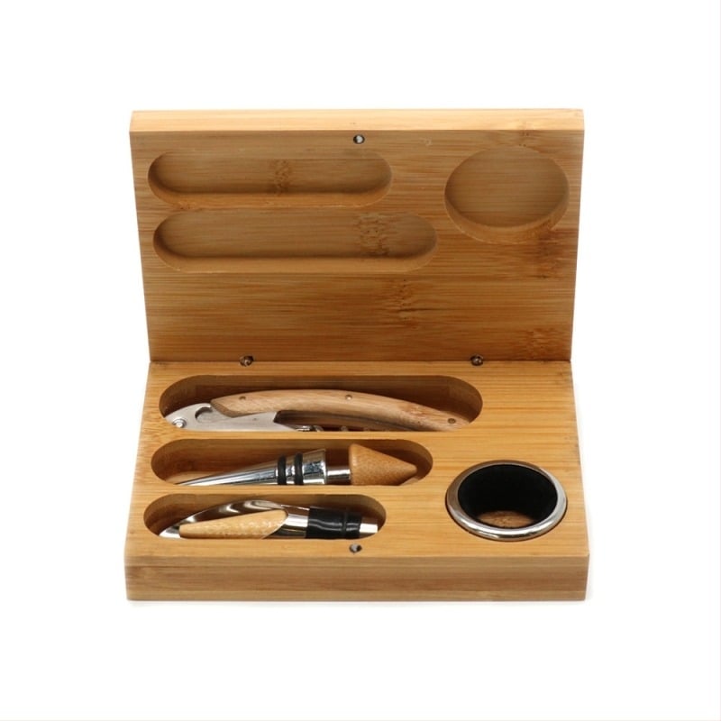 H170 Set cadou din bambus, 4 deschizătoare de sticle de vin