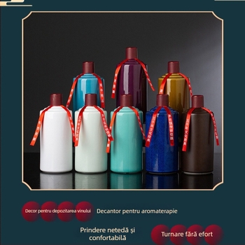 Sticlă de vin din porțelan alb, 500 ml, sticlă ceramică în stil Mao, recipient gol, ambalaj premium