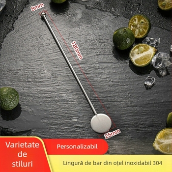 Bețișor de amestecare din oțel inoxidabil 304 pentru bar, ceai cu lapte, cafea și cocktailuri