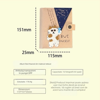 Album de carduri din țesătură nețesută, cu carduri de 3 inch în stil Polaroid, memorie DIY creativ