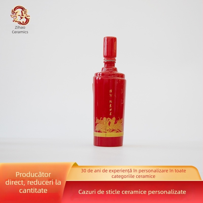 Sticlă ceramică roșie, goală pentru băuturi, personalizată pentru uz casnic, sigilată, de înaltă calitate