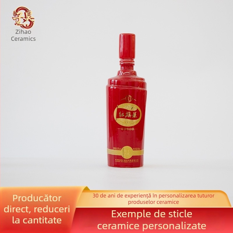 Sticlă ceramică roșie, goală pentru băuturi, personalizată pentru uz casnic, sigilată, de înaltă calitate