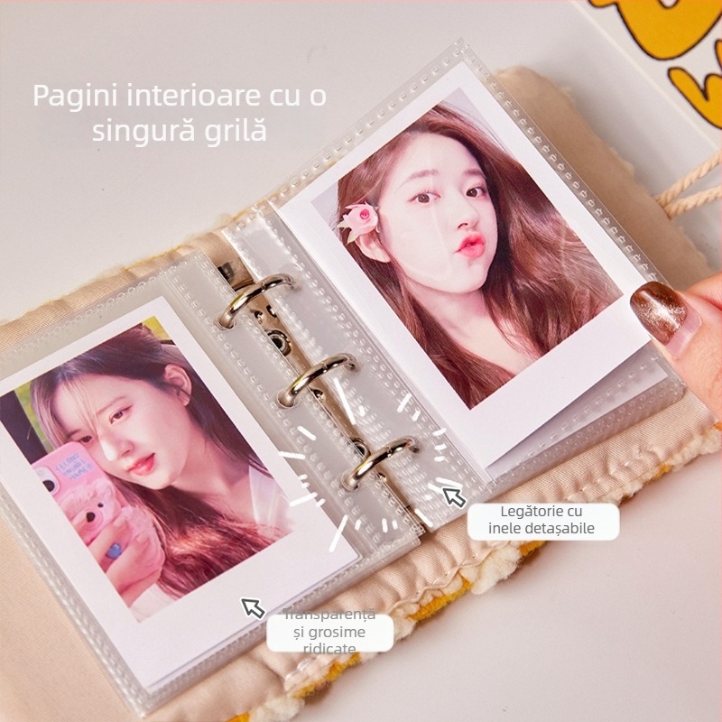 Album foto din pluș cu model pătrat, pentru Polaroid mini de 3 inch, 20 de pagini, temă My Little Pony