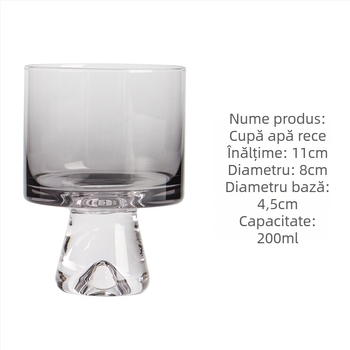 Carafă triunghiulară din sticlă, gradient gri fumuriu, pentru apă rece