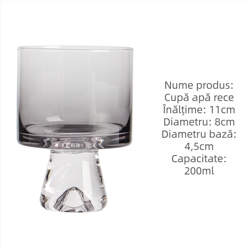 Carafă triunghiulară din sticlă, gradient gri fumuriu, pentru apă rece