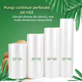 Saci de conservare a alimentelor din PE, groși pentru uz casnic, în role, de unică folosință pentru ambalarea la livrări
