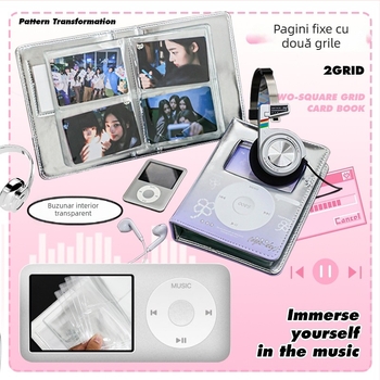 OOPSDAY Album Carduri Odihnă — Mini-album foto inspirat de idolul american, pagini fixe în stil iPod, 20 de pagini, husă PU