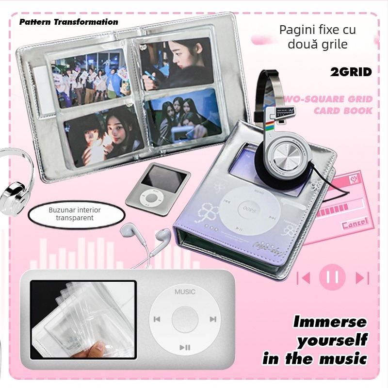 OOPSDAY Album Carduri Odihnă — Mini-album foto inspirat de idolul american, pagini fixe în stil iPod, 20 de pagini, husă PU