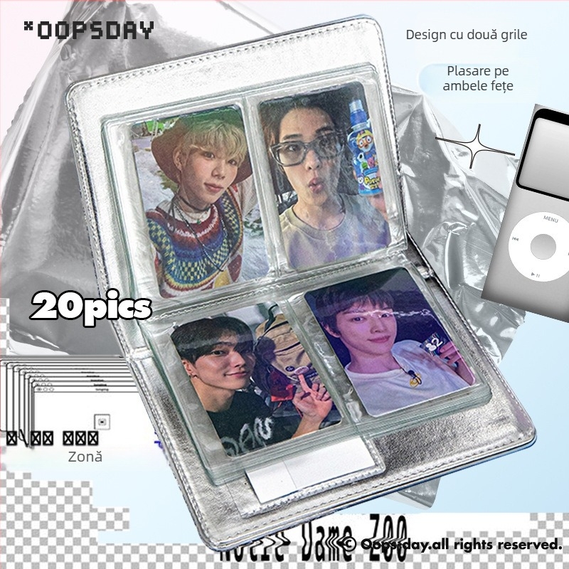 OOPSDAY Album Carduri Odihnă — Mini-album foto inspirat de idolul american, pagini fixe în stil iPod, 20 de pagini, husă PU